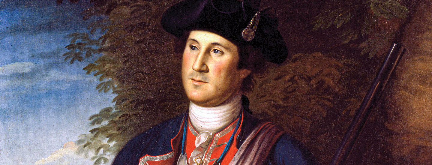 Painting of George Washington in uniform